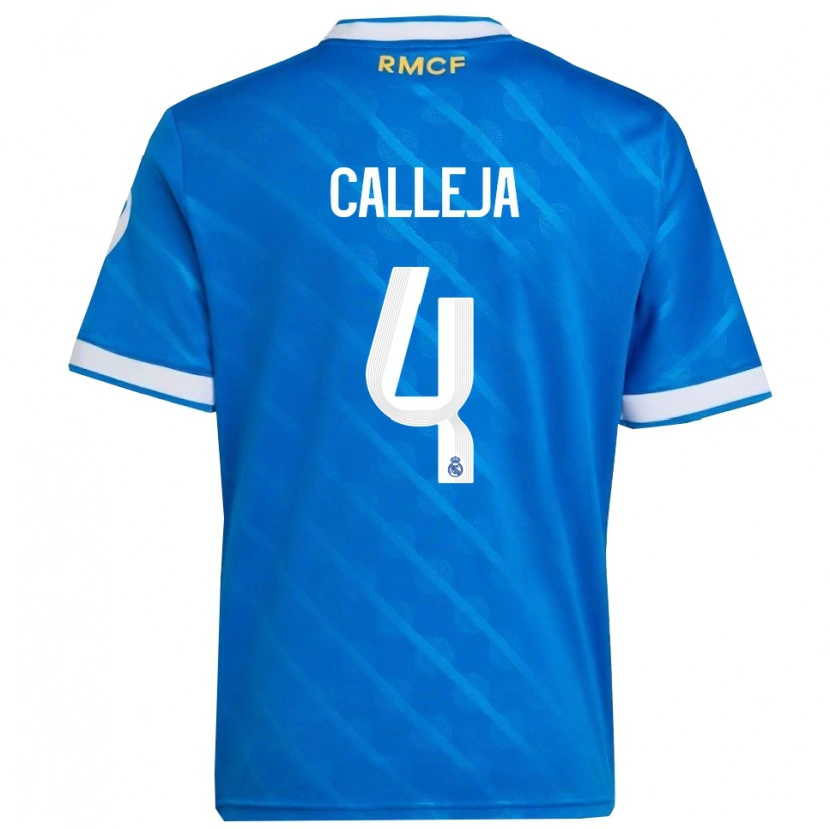 Danxen Män Jaime Calleja #4 Blå Vit Tredjesatsen Matchtröjor 2025/26 Tröjor T-Tröja