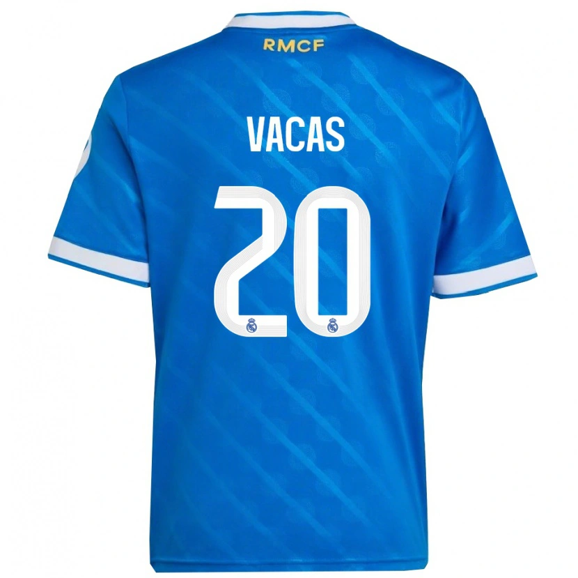 Danxen Män Juan Vacas #20 Blå Vit Tredjesatsen Matchtröjor 2025/26 Tröjor T-Tröja