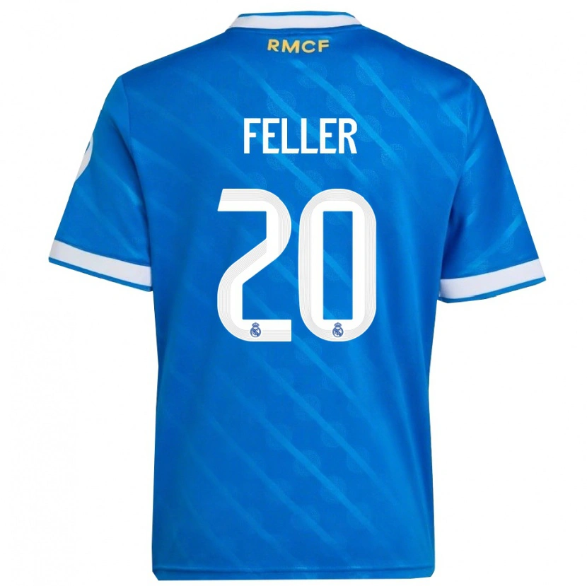 Danxen Män Naomie Feller #20 Blå Vit Tredjesatsen Matchtröjor 2025/26 Tröjor T-Tröja
