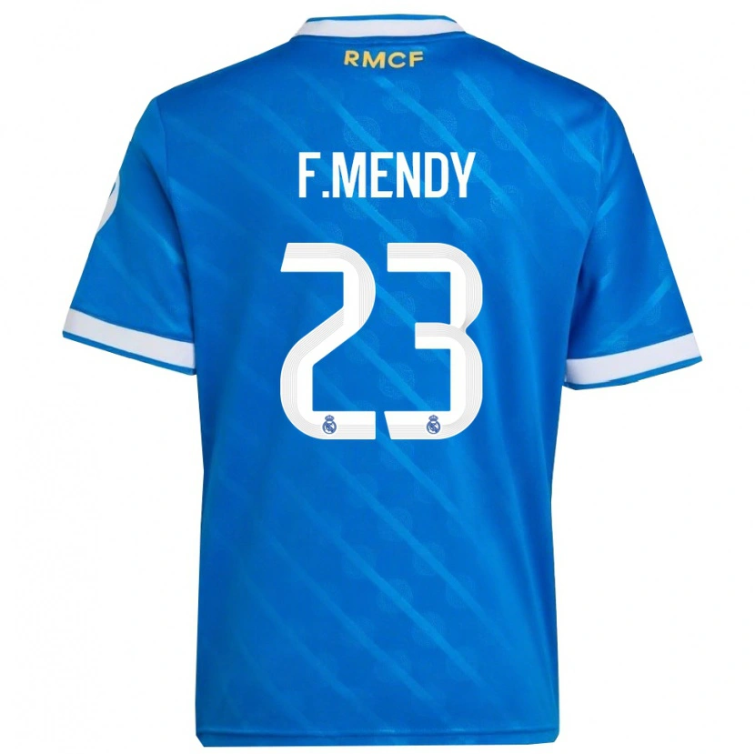 Danxen Män Ferland Mendy #23 Blå Vit Tredjesatsen Matchtröjor 2025/26 Tröjor T-Tröja