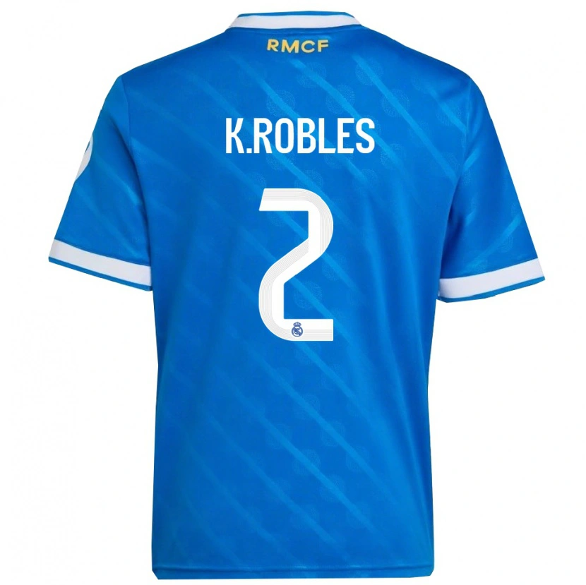 Danxen Män Kenti Robles #2 Blå Vit Tredjesatsen Matchtröjor 2025/26 Tröjor T-Tröja