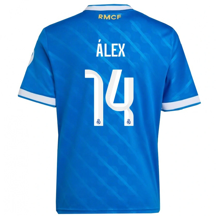 Danxen Män Álex Pérez #14 Blå Vit Tredjesatsen Matchtröjor 2025/26 Tröjor T-Tröja