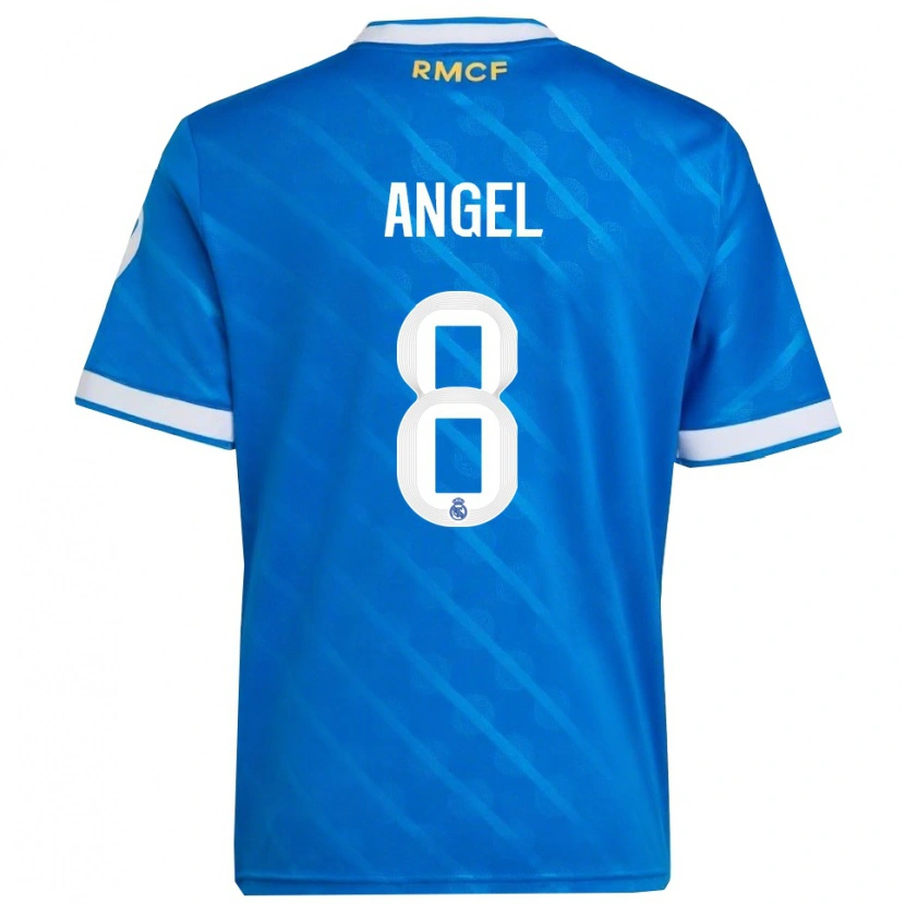 Danxen Män Manuel Ángel #8 Blå Vit Tredjesatsen Matchtröjor 2025/26 Tröjor T-Tröja