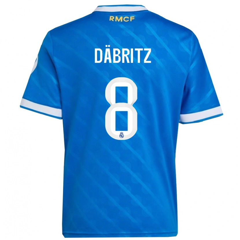 Danxen Män Sara Däbritz #8 Blå Vit Tredjesatsen Matchtröjor 2025/26 Tröjor T-Tröja