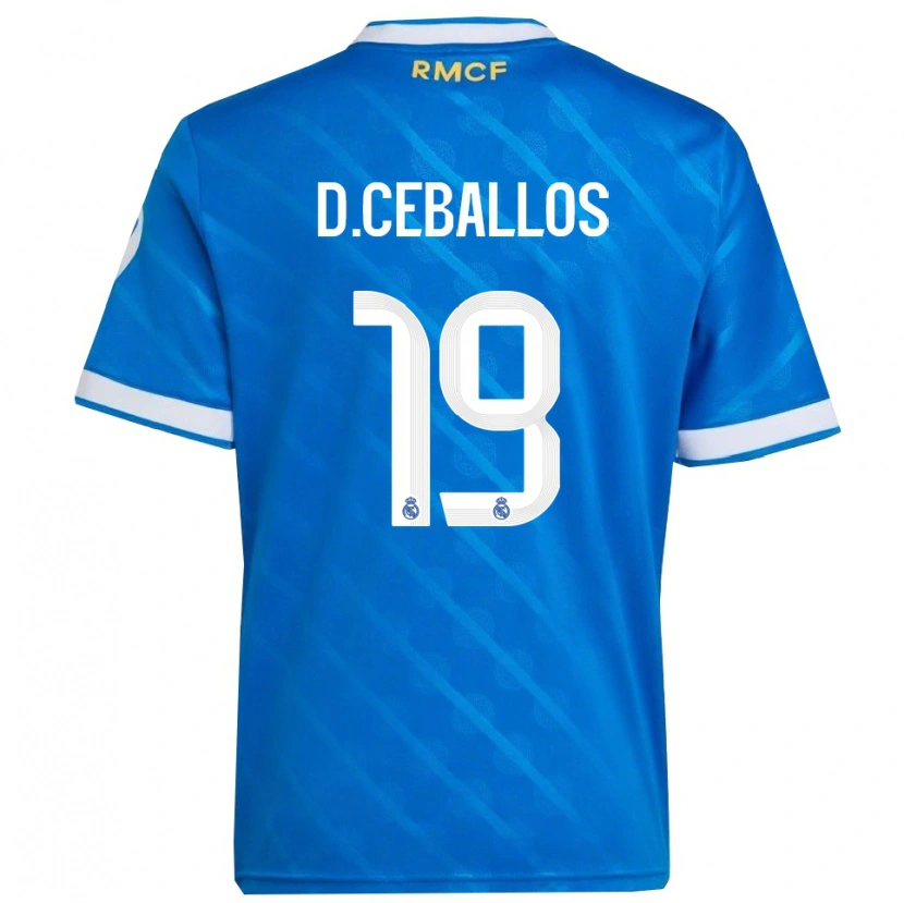 Danxen Män Dani Ceballos #19 Blå Vit Tredjesatsen Matchtröjor 2025/26 Tröjor T-Tröja