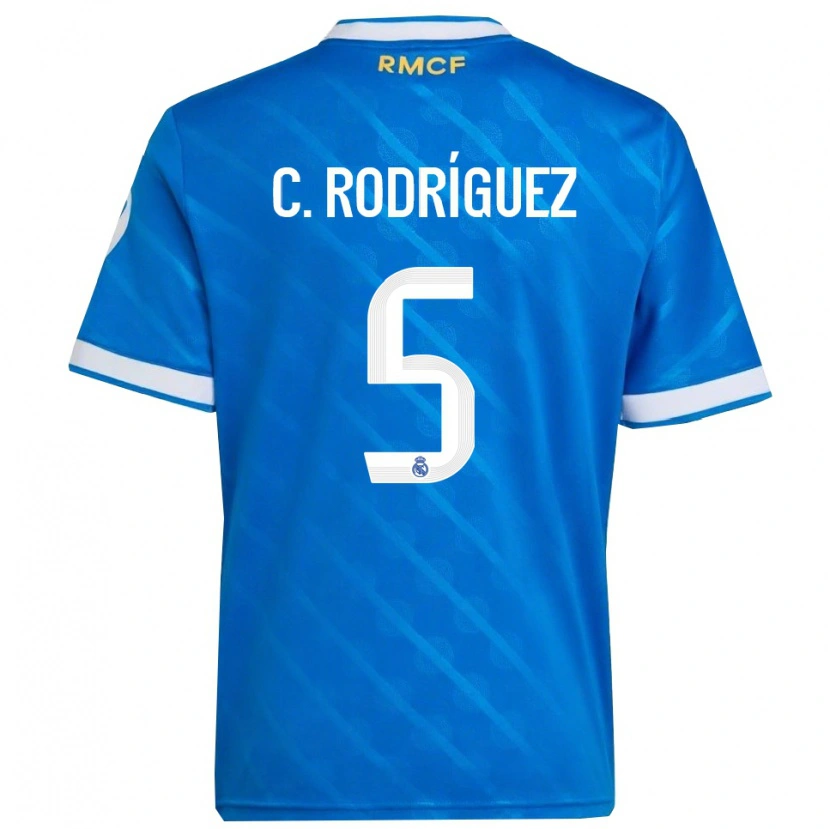 Danxen Män Carlos Rodríguez #5 Blå Vit Tredjesatsen Matchtröjor 2025/26 Tröjor T-Tröja