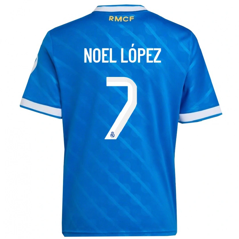Danxen Män Noel López #7 Blå Vit Tredjesatsen Matchtröjor 2025/26 Tröjor T-Tröja