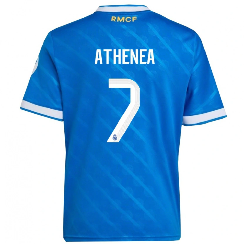 Danxen Män Athenea Del Castillo #7 Blå Vit Tredjesatsen Matchtröjor 2025/26 Tröjor T-Tröja