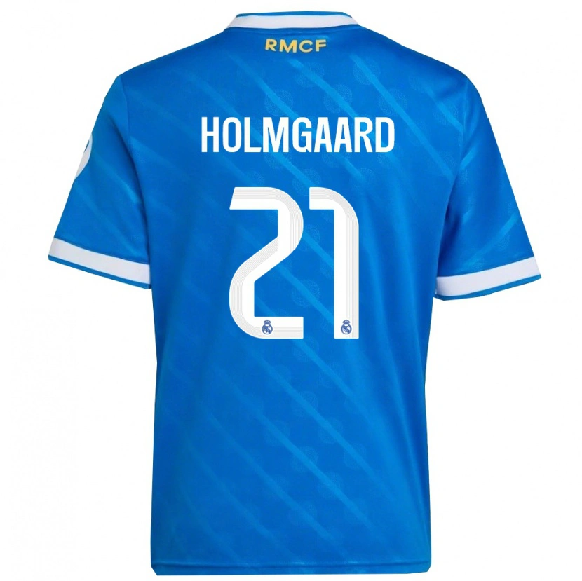 Danxen Män Sara Rosted Holmgaard #21 Blå Vit Tredjesatsen Matchtröjor 2025/26 Tröjor T-Tröja