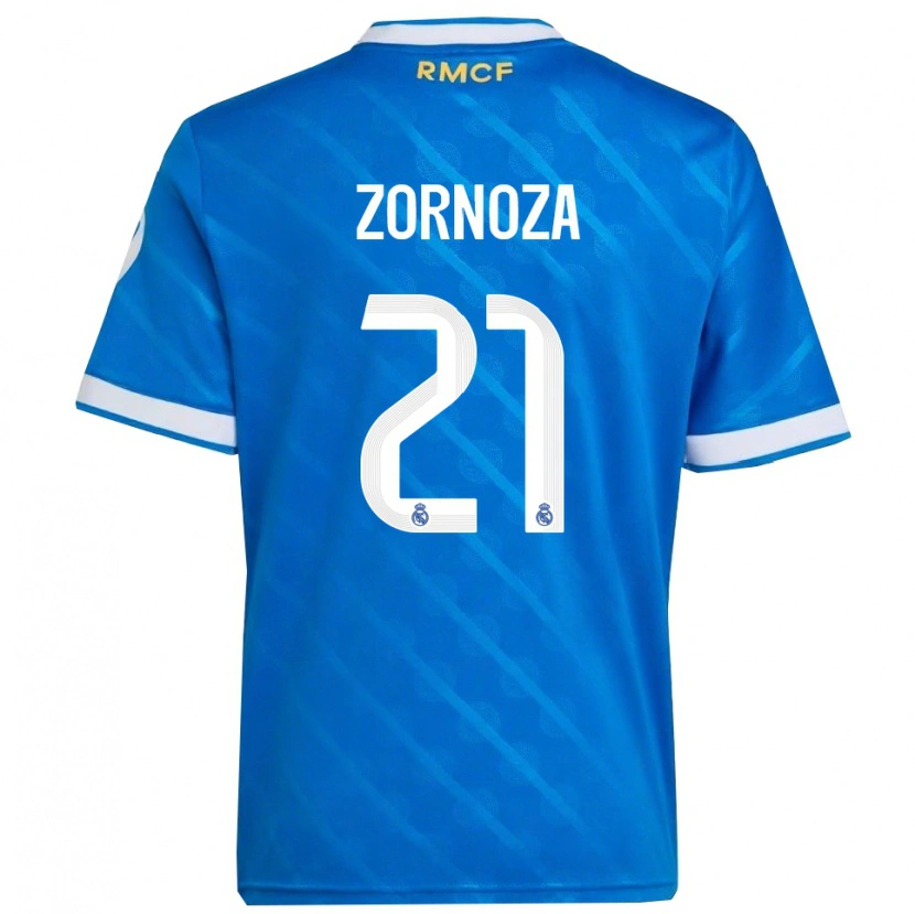 Danxen Män Claudia Zornoza #21 Blå Vit Tredjesatsen Matchtröjor 2025/26 Tröjor T-Tröja