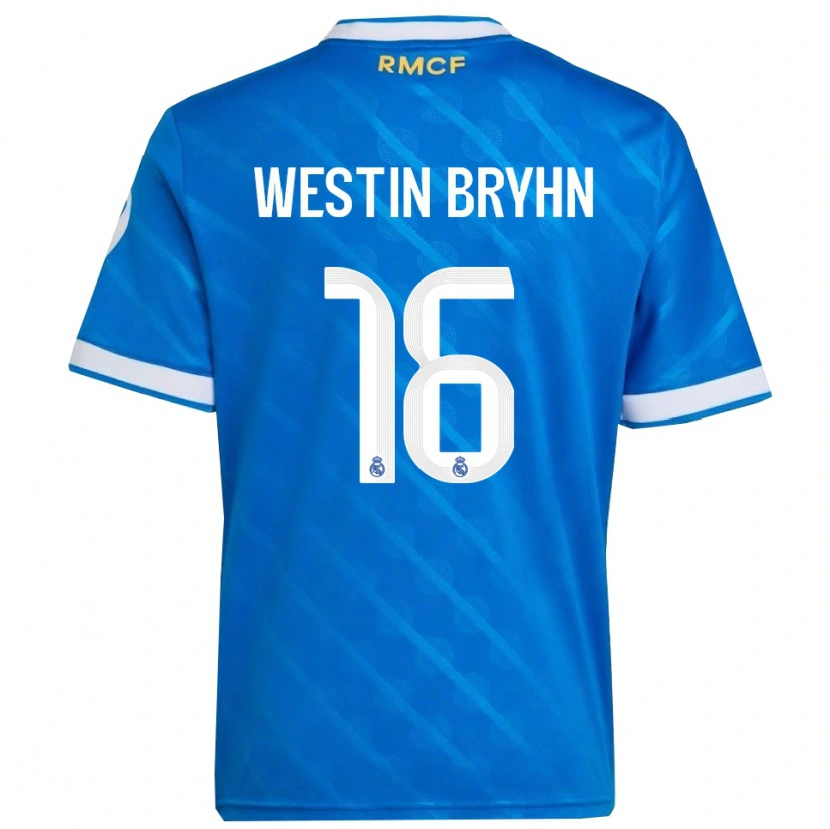 Danxen Män Leon Westin Bryhn #16 Blå Vit Tredjesatsen Matchtröjor 2025/26 Tröjor T-Tröja