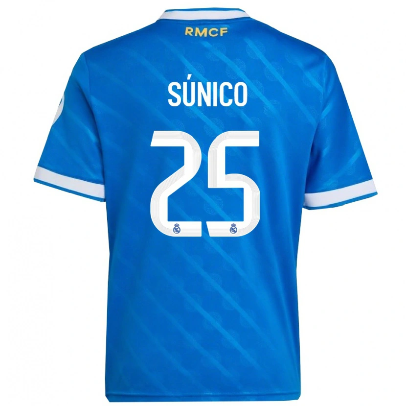 Danxen Män Guille Súnico #25 Blå Vit Tredjesatsen Matchtröjor 2025/26 Tröjor T-Tröja