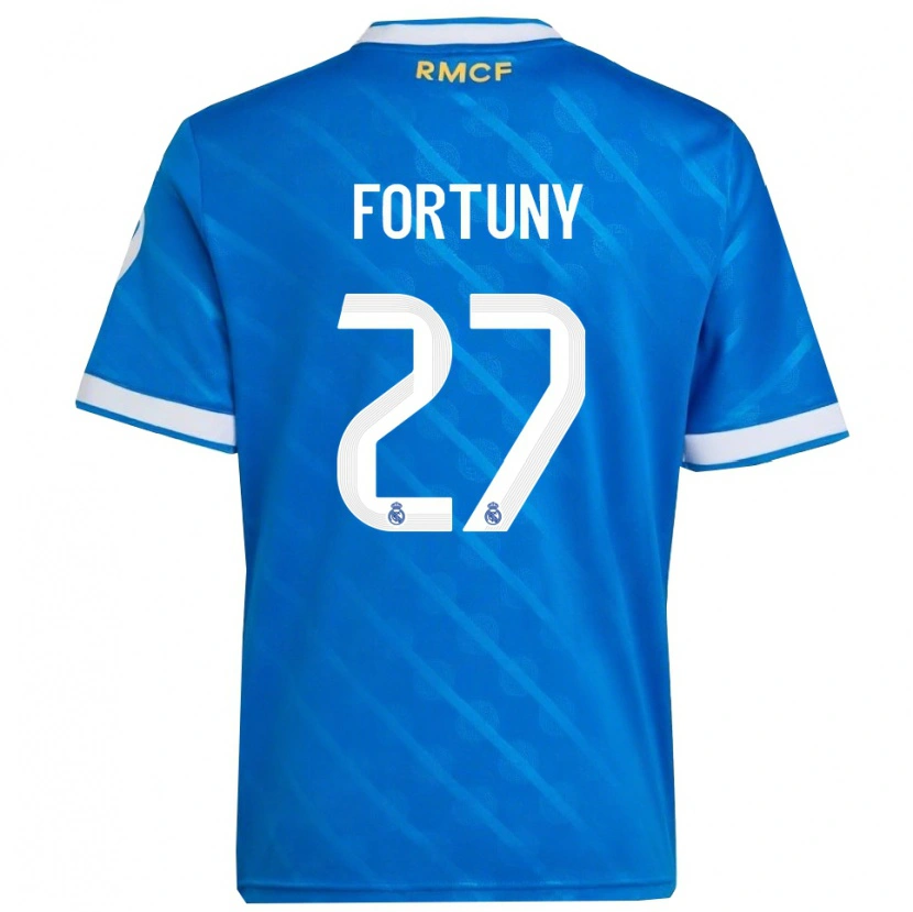 Danxen Män Pol Fortuny #27 Blå Vit Tredjesatsen Matchtröjor 2025/26 Tröjor T-Tröja