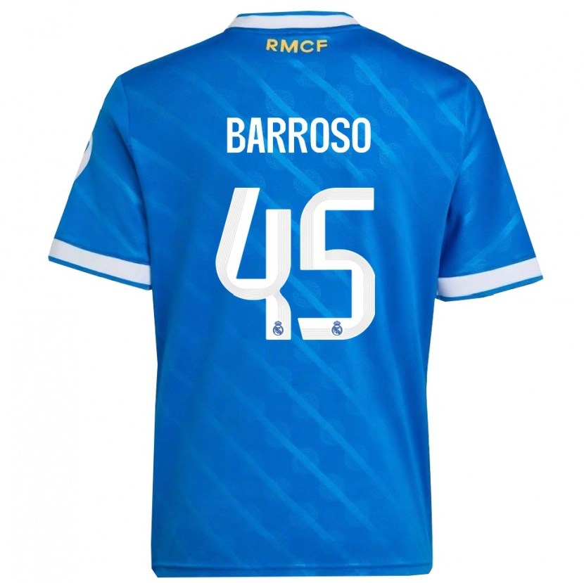 Danxen Män Jaime Barroso #45 Blå Vit Tredjesatsen Matchtröjor 2025/26 Tröjor T-Tröja