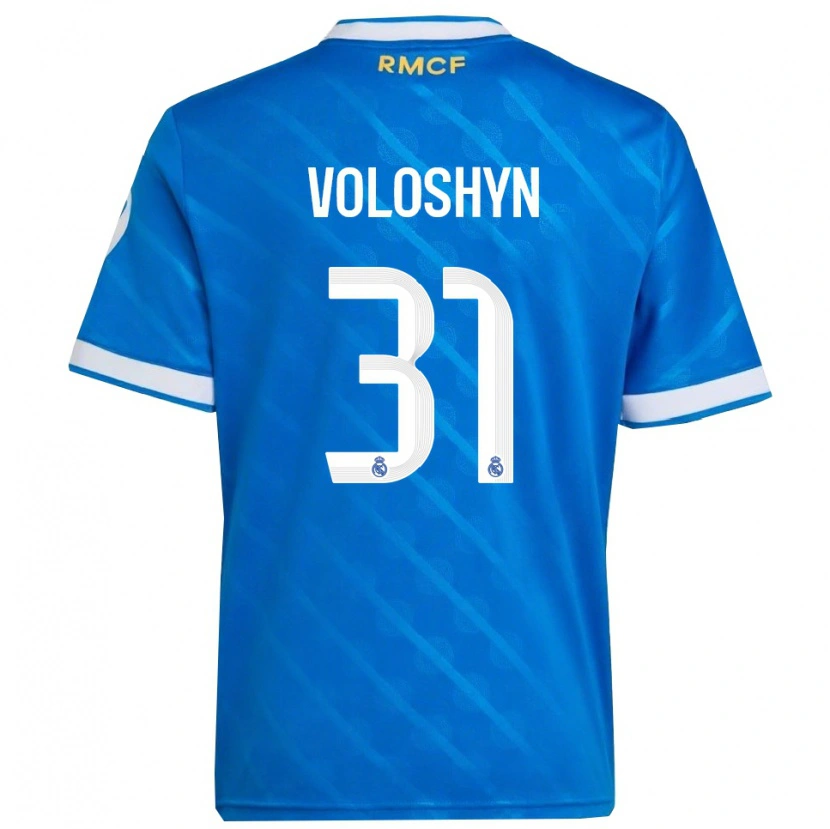Danxen Män Ilya Voloshyn #31 Blå Vit Tredjesatsen Matchtröjor 2025/26 Tröjor T-Tröja