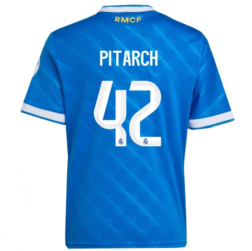 Danxen Män Thiago Pitarch #42 Blå Vit Tredjesatsen Matchtröjor 2025/26 Tröjor T-Tröja