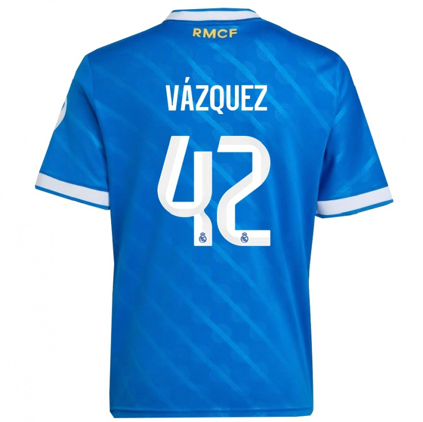 Danxen Män Erik Vázquez #42 Blå Vit Tredjesatsen Matchtröjor 2025/26 Tröjor T-Tröja