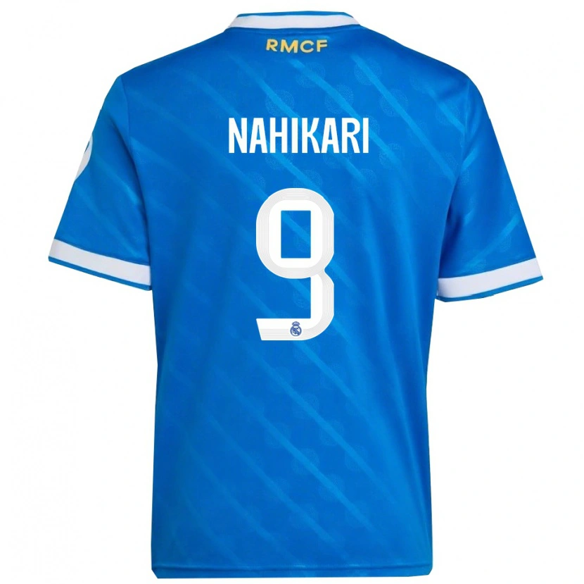 Danxen Män Nahikari Garcia #9 Blå Vit Tredjesatsen Matchtröjor 2025/26 Tröjor T-Tröja