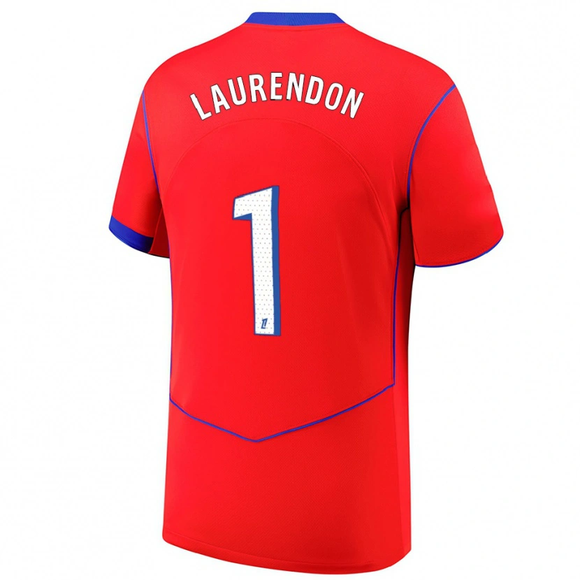 Danxen Män Bilal Laurendon #1 Röd Blå Vit Tredjesatsen Matchtröjor 2025/26 Tröjor T-Tröja