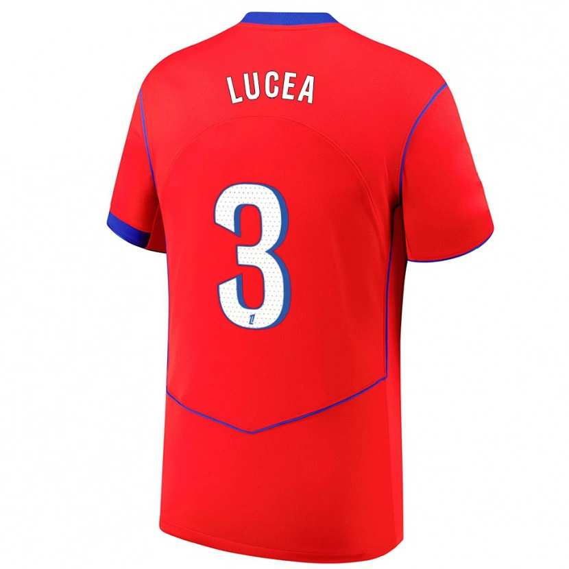 Danxen Män Dimitri Lucea #3 Röd Blå Vit Tredjesatsen Matchtröjor 2025/26 Tröjor T-Tröja