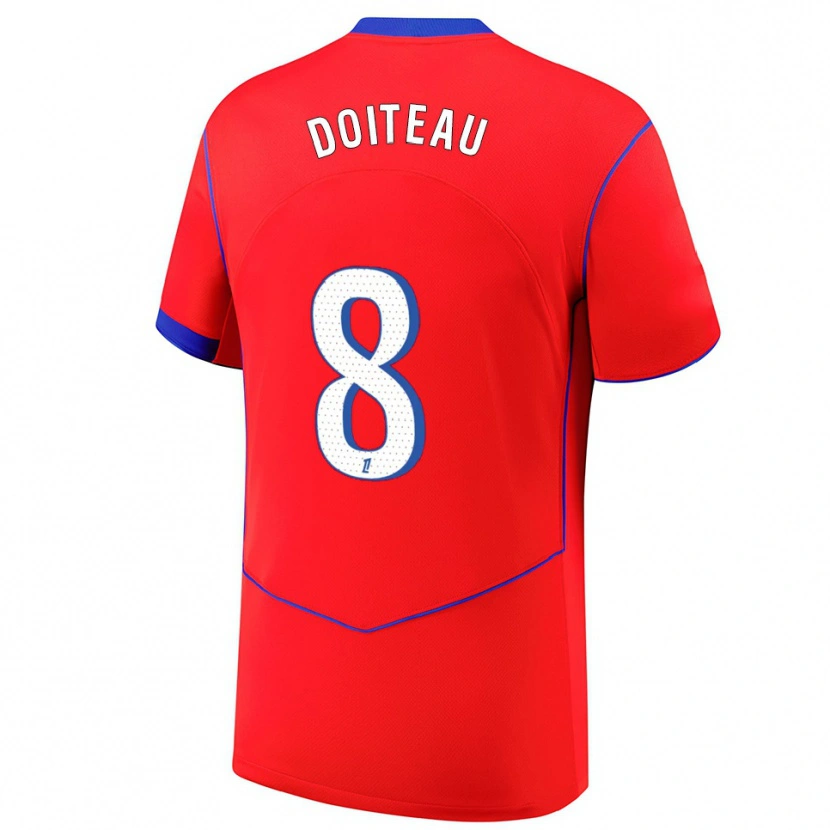Danxen Män Benoit Doiteau #8 Röd Blå Vit Tredjesatsen Matchtröjor 2025/26 Tröjor T-Tröja