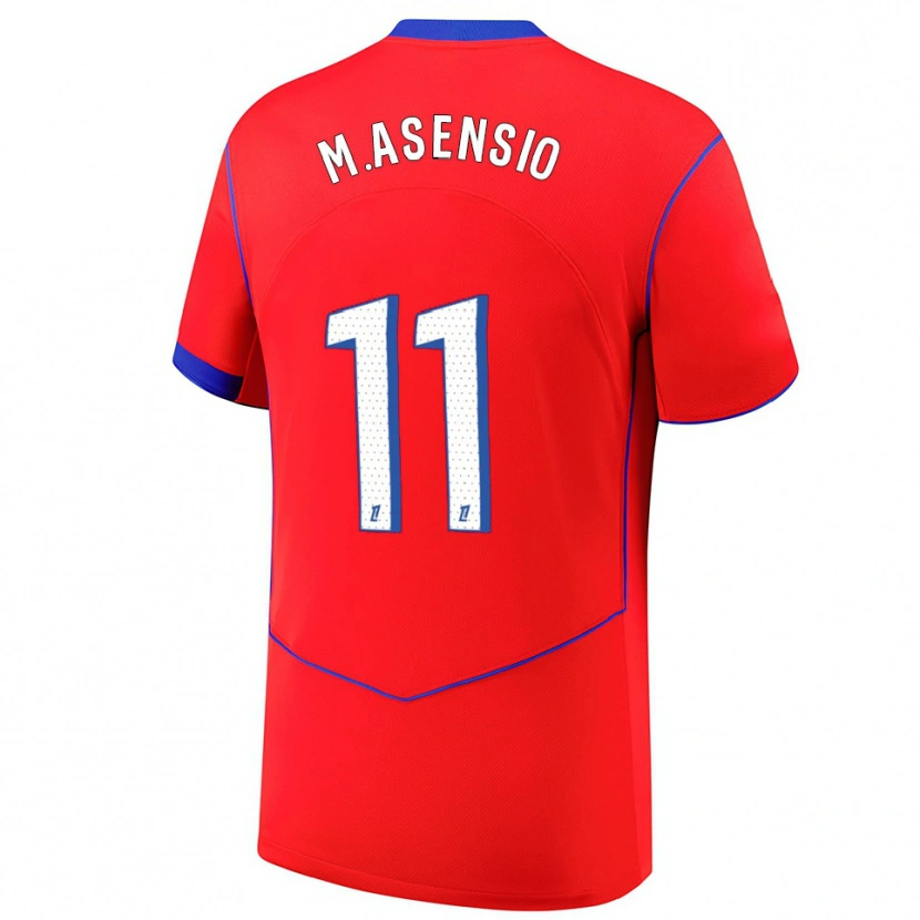 Danxen Män Marco Asensio #11 Röd Blå Vit Tredjesatsen Matchtröjor 2025/26 Tröjor T-Tröja