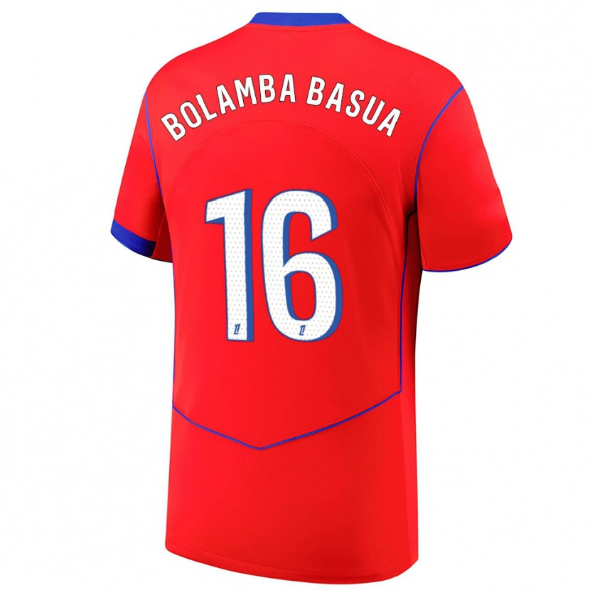 Danxen Män Kévin Bolamba Basua #16 Röd Blå Vit Tredjesatsen Matchtröjor 2025/26 Tröjor T-Tröja