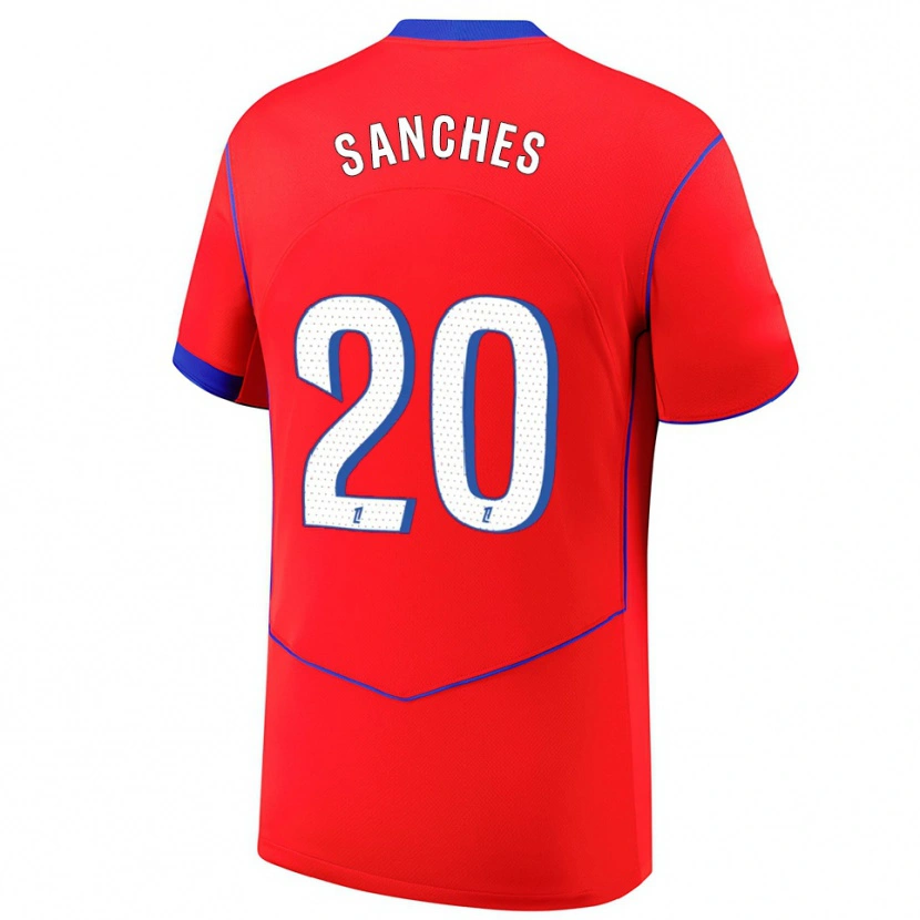 Danxen Män Cédric Sanches #20 Röd Blå Vit Tredjesatsen Matchtröjor 2025/26 Tröjor T-Tröja