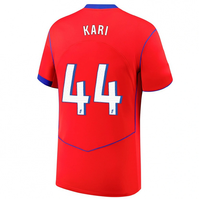 Danxen Män Ayman Kari #44 Röd Blå Vit Tredjesatsen Matchtröjor 2025/26 Tröjor T-Tröja