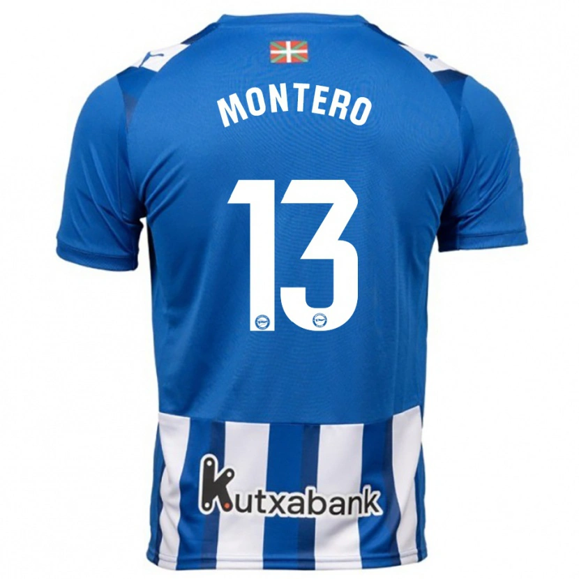 Danxen Kvinnor Rubén Montero #13 Blå Vit Hemmatröja Matchtröjor 2025/26 Tröjor T-Tröja