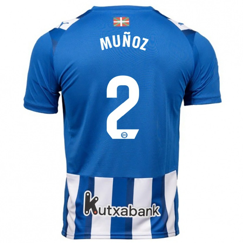 Danxen Kvinnor Egoitz Muñoz #2 Blå Vit Hemmatröja Matchtröjor 2025/26 Tröjor T-Tröja