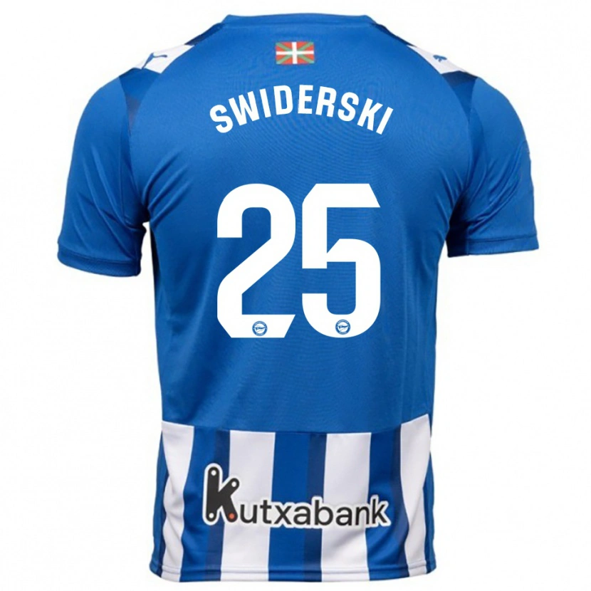 Danxen Kvinnor Grégoire Swiderski #25 Blå Vit Hemmatröja Matchtröjor 2025/26 Tröjor T-Tröja