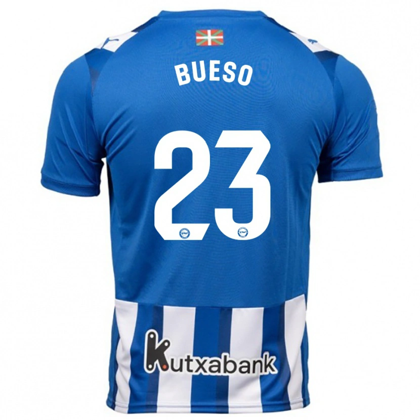 Danxen Kvinnor Alejandro Bueso #23 Blå Vit Hemmatröja Matchtröjor 2025/26 Tröjor T-Tröja