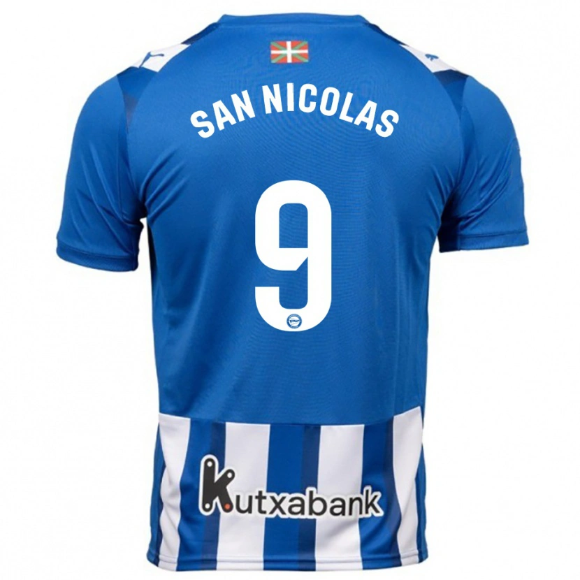 Danxen Kvinnor Olga San Nicolás #9 Blå Vit Hemmatröja Matchtröjor 2025/26 Tröjor T-Tröja