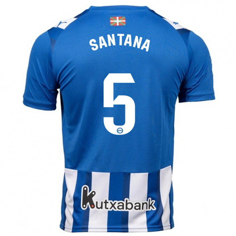Danxen Kvinnor Vanesa Santana #5 Blå Vit Hemmatröja Matchtröjor 2025/26 Tröjor T-Tröja
