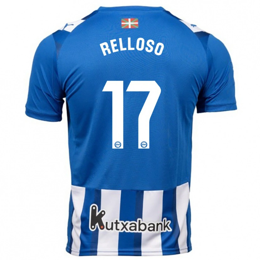 Danxen Kvinnor Mikel Relloso #17 Blå Vit Hemmatröja Matchtröjor 2025/26 Tröjor T-Tröja