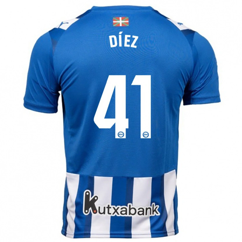 Danxen Kvinnor Victor Díez #41 Blå Vit Hemmatröja Matchtröjor 2025/26 Tröjor T-Tröja