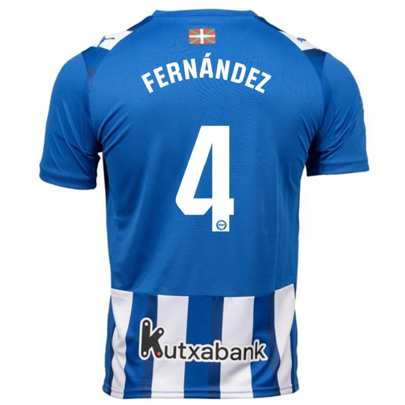 Danxen Kvinnor Aritz Fernández #4 Blå Vit Hemmatröja Matchtröjor 2025/26 Tröjor T-Tröja
