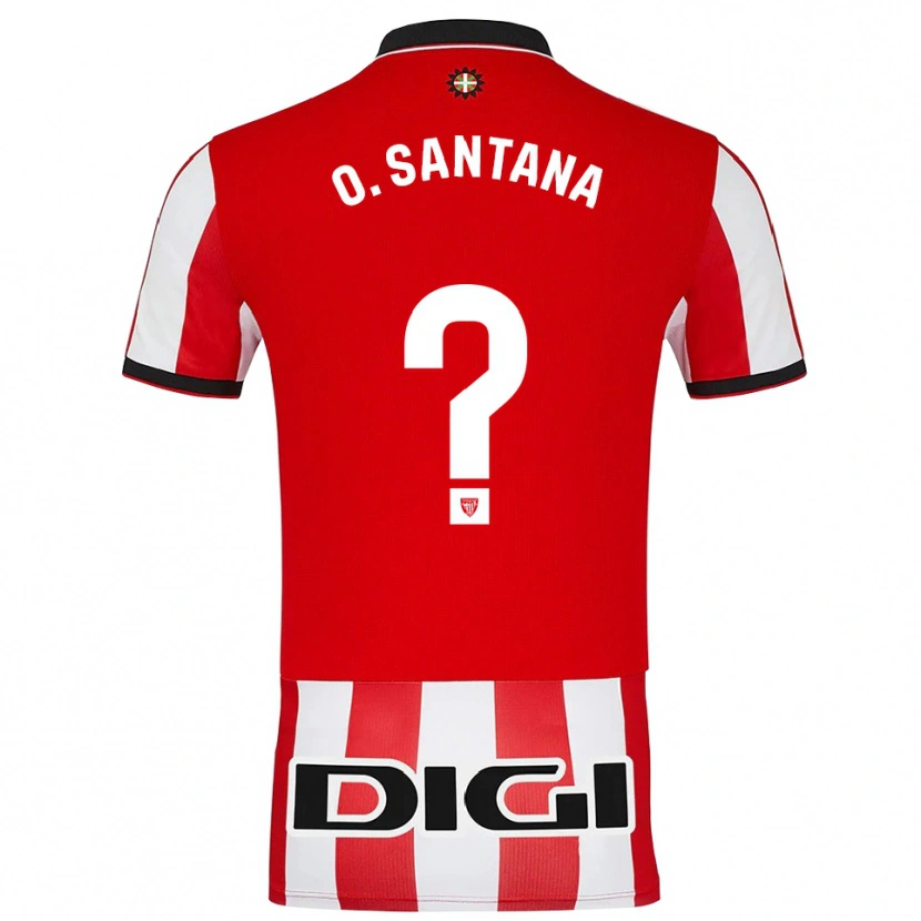 Danxen Kvinnor Olatz Santana Amado #0 Röd Vit Hemmatröja Matchtröjor 2025/26 Tröjor T-Tröja