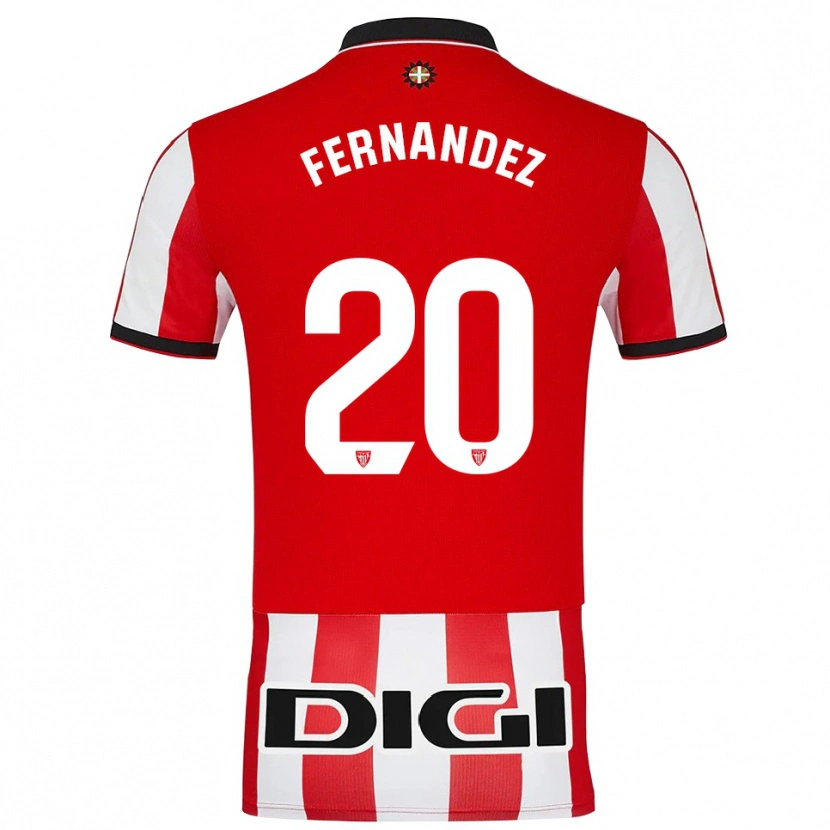 Danxen Kvinnor Hugo Fernández #20 Röd Vit Hemmatröja Matchtröjor 2025/26 Tröjor T-Tröja