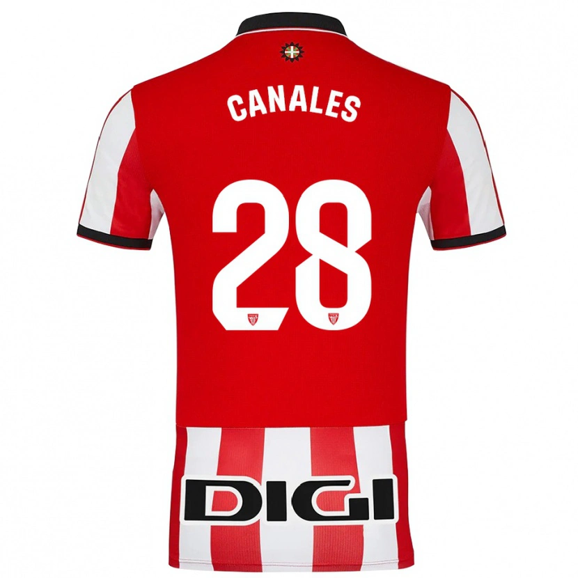 Danxen Kvinnor Peio Canales #28 Röd Vit Hemmatröja Matchtröjor 2025/26 Tröjor T-Tröja