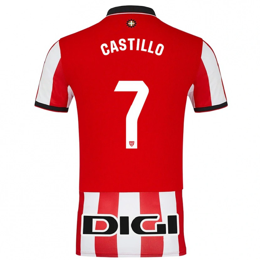 Danxen Kvinnor Unai Castillo #7 Röd Vit Hemmatröja Matchtröjor 2025/26 Tröjor T-Tröja