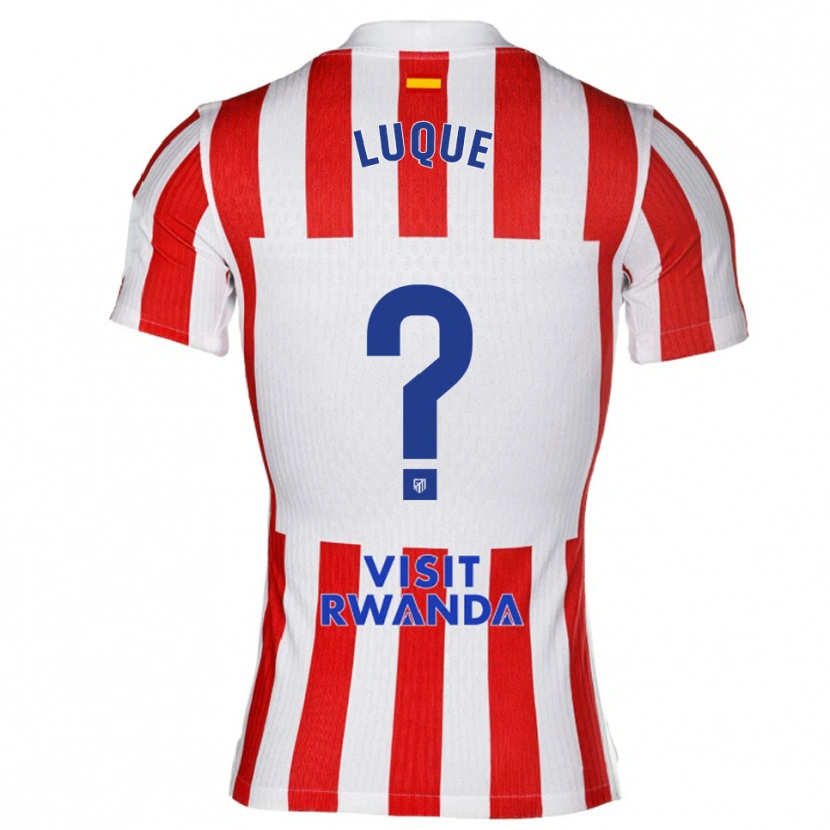 Danxen Kvinnor Adrian Luque #0 Röd Vit Hemmatröja Matchtröjor 2025/26 Tröjor T-Tröja
