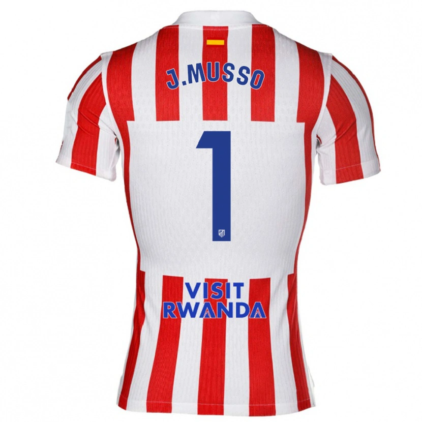Danxen Kvinnor Juan Musso #1 Röd Vit Hemmatröja Matchtröjor 2025/26 Tröjor T-Tröja
