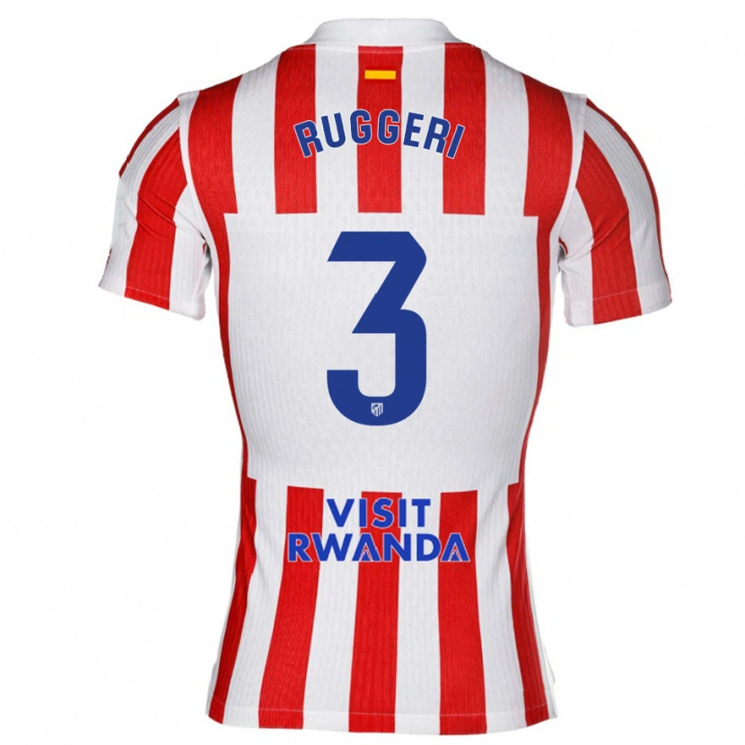 Danxen Kvinnor Matteo Ruggeri #3 Röd Vit Hemmatröja Matchtröjor 2025/26 Tröjor T-Tröja