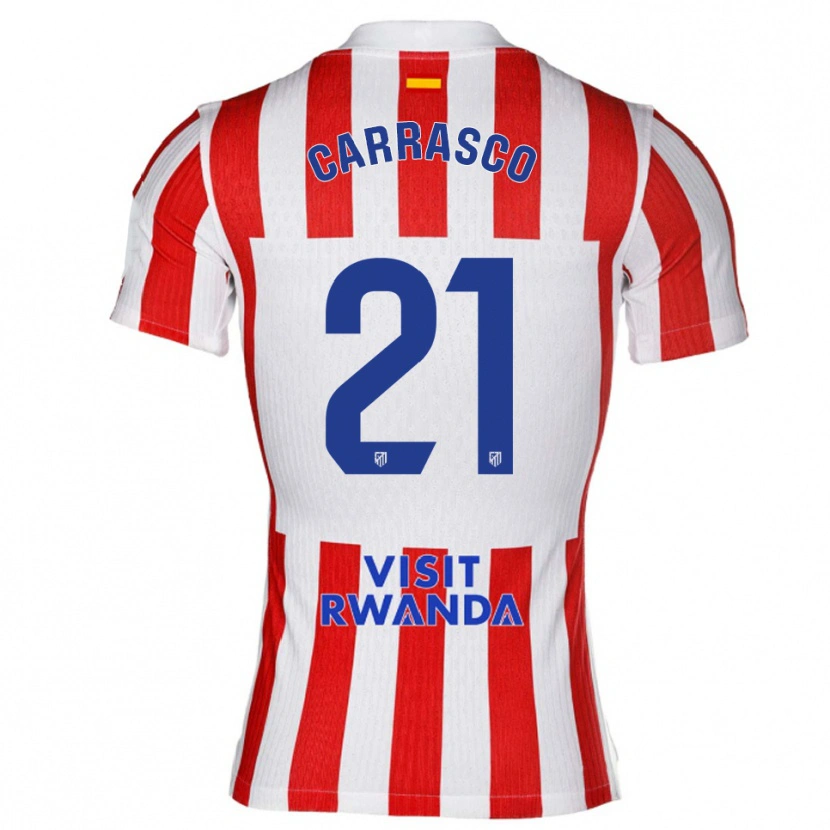 Danxen Kvinnor Yannick Carrasco #21 Röd Vit Hemmatröja Matchtröjor 2025/26 Tröjor T-Tröja