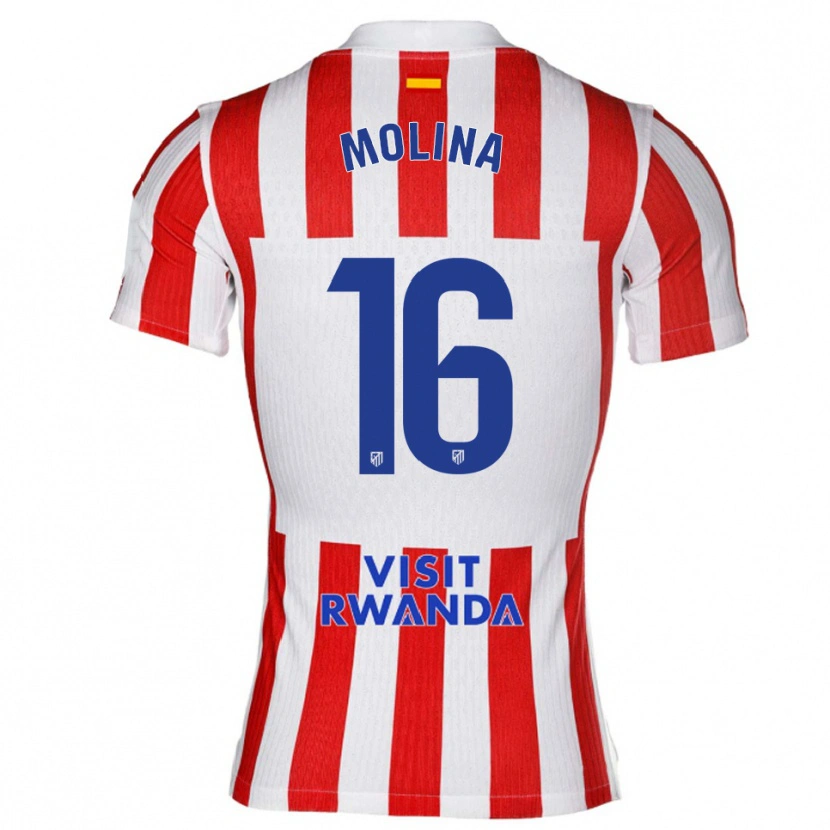 Danxen Kvinnor Nahuel Molina #16 Röd Vit Hemmatröja Matchtröjor 2025/26 Tröjor T-Tröja
