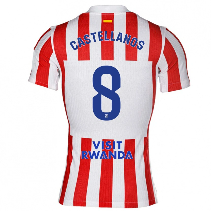 Danxen Kvinnor Jorge Castellanos #8 Röd Vit Hemmatröja Matchtröjor 2025/26 Tröjor T-Tröja