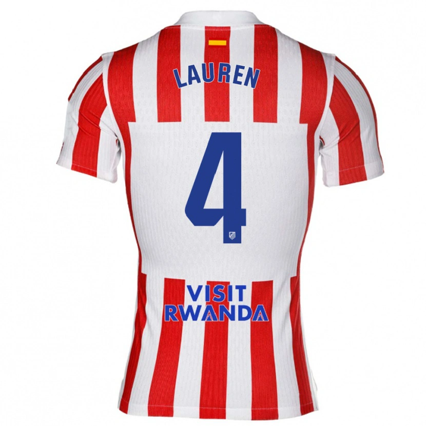Danxen Kvinnor Lauren Eduarda Leal Costa #4 Röd Vit Hemmatröja Matchtröjor 2025/26 Tröjor T-Tröja