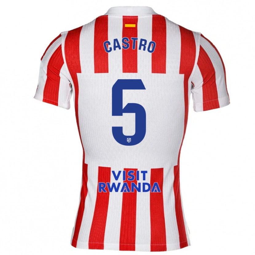 Danxen Kvinnor Oscar Castro #5 Röd Vit Hemmatröja Matchtröjor 2025/26 Tröjor T-Tröja